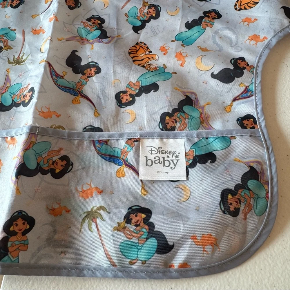 Disney Baby Bumpkins Jasmine & Raja Aqua Long-Sleeve Waterproof Bib Smock